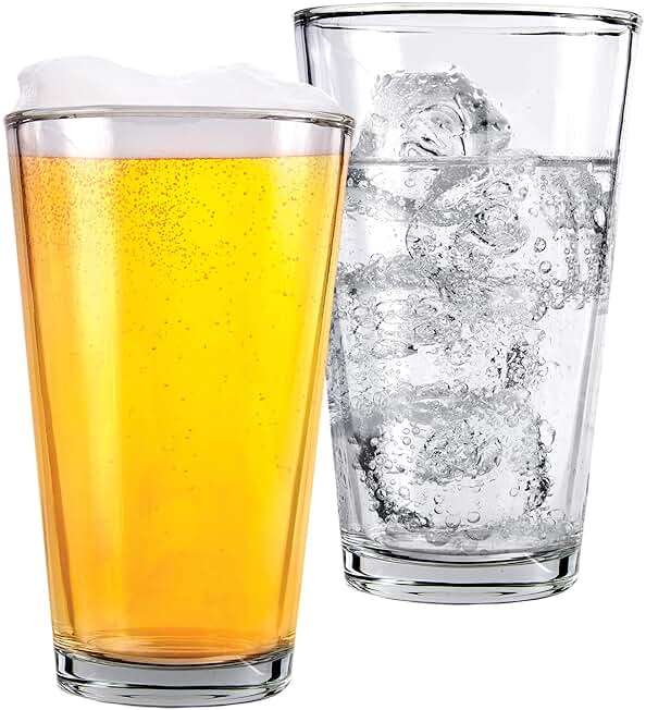Kitchen Lux Pint Beer Glasses Set of 12 – 16 oz Tall Clear Drinking Glasses and All Purpose Tumblers – Heavy Base Cocktail, Water, Juice Glass – Pub Style Design For Home Dining, Bars, and Parties - Image 4