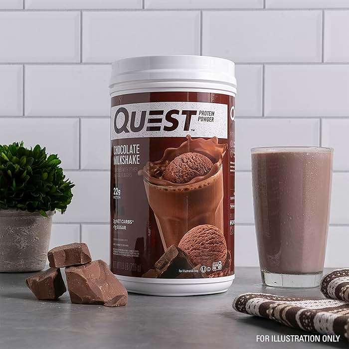Quest Nutrition Chocolate Milkshake Protein Powder, 22g Protein, 2g Net Carbs, 1g Sugar, Low Carb, Gluten Free, 1.6 Pound, 24 Servings - Image 4