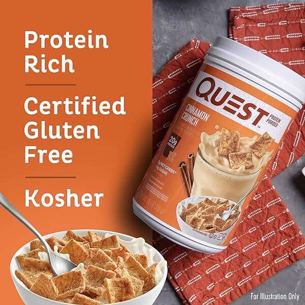 Quest Nutrition Cinnamon Crunch Protein Powder, 20g Protein, 2g Net Carb, 1g Sugar, Low Carb, Gluten Free, 1.6 Pound, 24 Servings - Image 3
