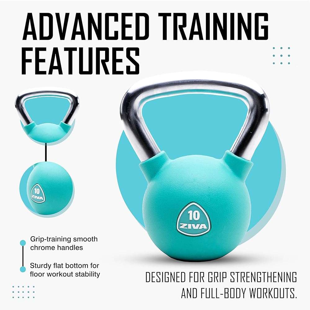 ZIVA Premium Functional Training Kit – 6 lb Medicine Ball, 15 lb Kettlebell & Speed Jump Rope for Strength, Core, Agility & Cardio – Full Home Workout Set in Turquoise - Image 4