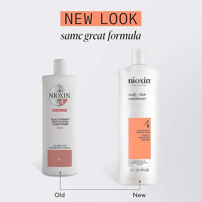 Nioxin System 4 Scalp + Hair Thickening Conditioner For Colored, Dry, & Damaged Hair with Progressed Thinning Maintain Vibrant Color Nourish & Boost Hair Density with Niacinamide & Biotin - Image 2
