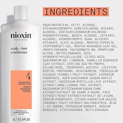 Nioxin System 4 Scalp + Hair Thickening Conditioner For Colored, Dry, & Damaged Hair with Progressed Thinning Maintain Vibrant Color Nourish & Boost Hair Density with Niacinamide & Biotin - Image 7