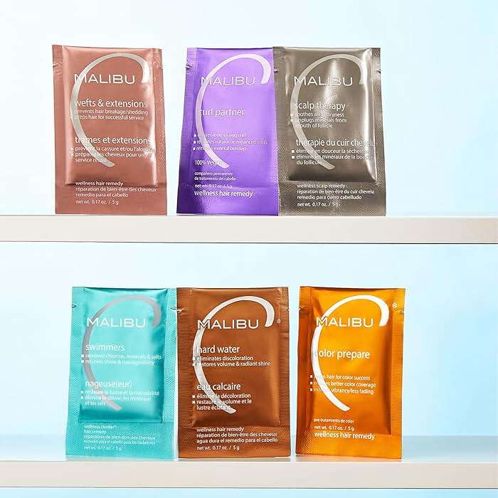 Malibu C Hard Water Hair Remedy - Chelating Treatment Packets for Mineral Buildup & Scalp Detox - Removes Deposits, Prevents Discoloration, Restores Shine - Vegan Hair Care Products, 3 Packets - Image 7