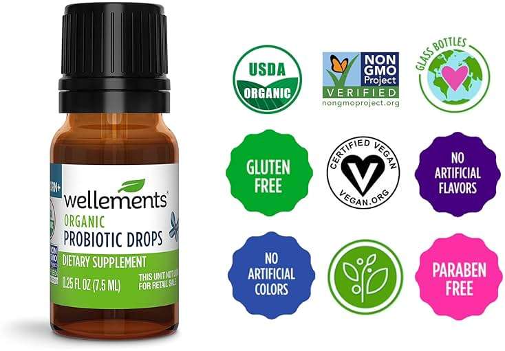 Wellements Organic Baby Probiotic Drops (0.25 Fl Oz) - Digestive & Immune Support for Infants - Toddler Probiotic Helps with Newborn+ Gut Health, Gas, Constipation & Colic Support - Preservative Free - Image 8