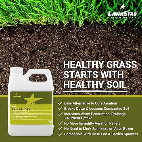 Liquid Lawn Aerator (32 fl oz) - Loosens & Conditions Compacted Soil - Alternative to Core and Mechanical Aeration - Improves Water Penetration & Drainage + Soil Oxygenation - American Made - Image 4