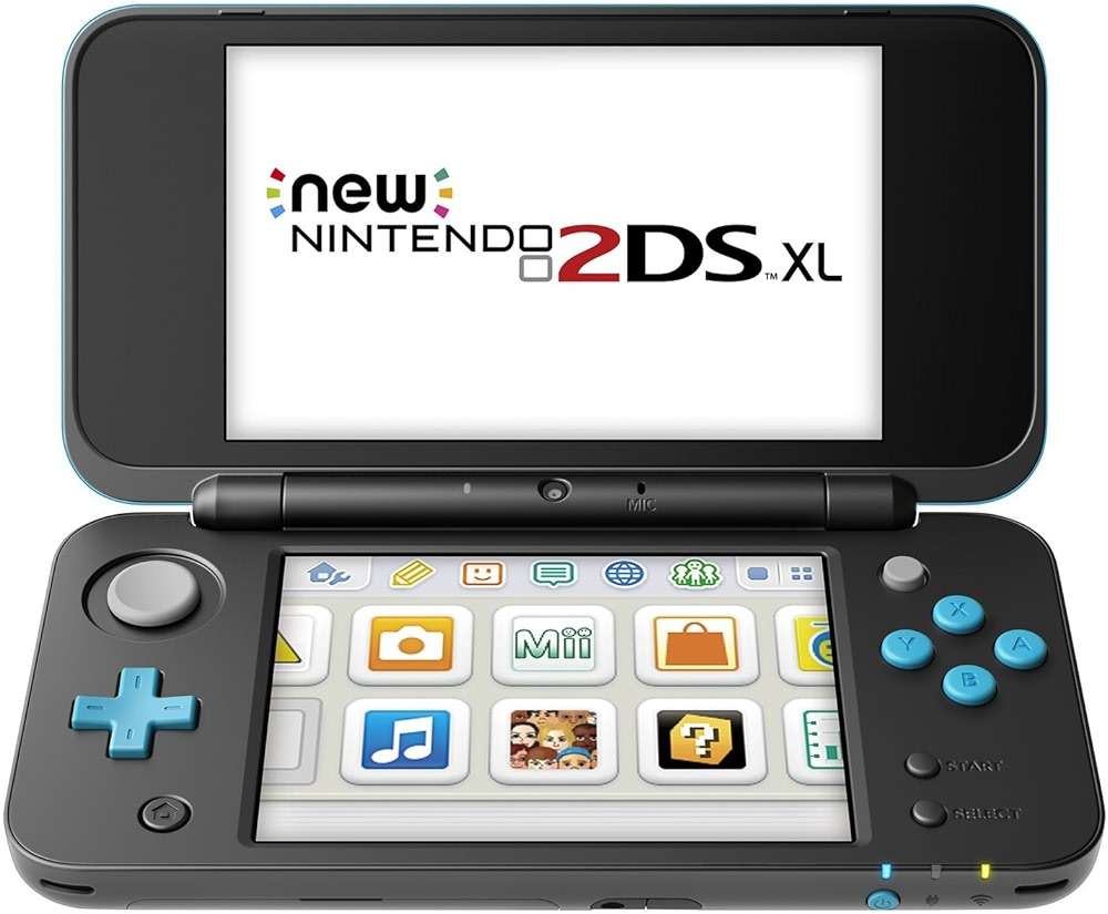 Nintendo New 2DS XL - Black + Turquoise (Renewed) - Image 1