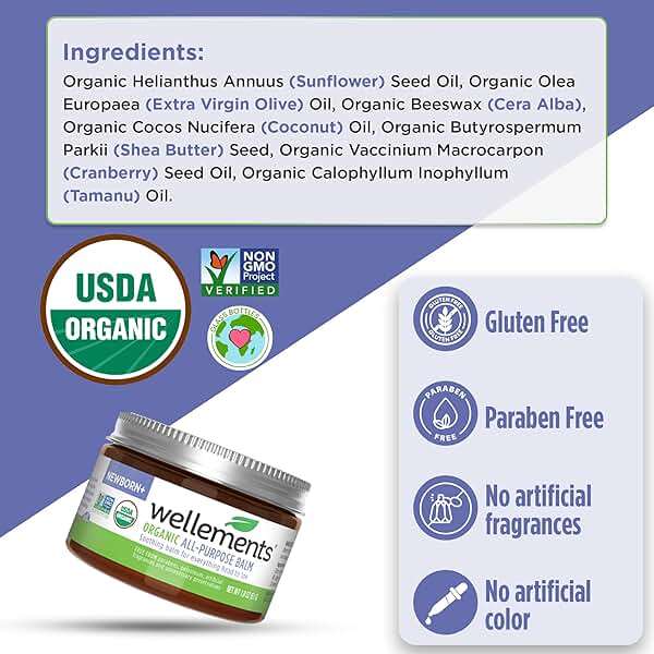 Wellements Organic All Purpose Balm for Babies and Kids (1.8 Fl Oz) | Gentle and Soothing All Over Baby Ointment* for Dry, Chafed and Sensitive Skin | Free from Petroleum, Parabens and Fragrances - Image 3