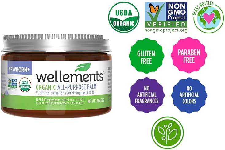 Wellements Organic All Purpose Balm for Babies and Kids (1.8 Fl Oz) | Gentle and Soothing All Over Baby Ointment* for Dry, Chafed and Sensitive Skin | Free from Petroleum, Parabens and Fragrances - Image 7