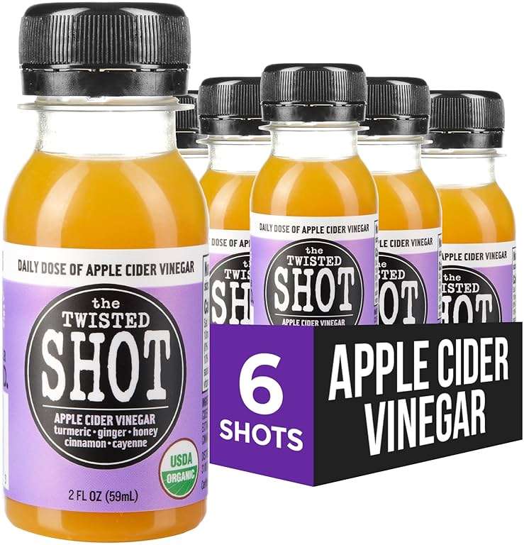 The Twisted Shot – Apple Cider Vinegar Shots with Ginger, Turmeric, Honey, Cinnamon & Cayenne | Drink for Digestion, Immunity & Gut Health | Ready to Drink | 6, 2 oz Bottles - Image 1