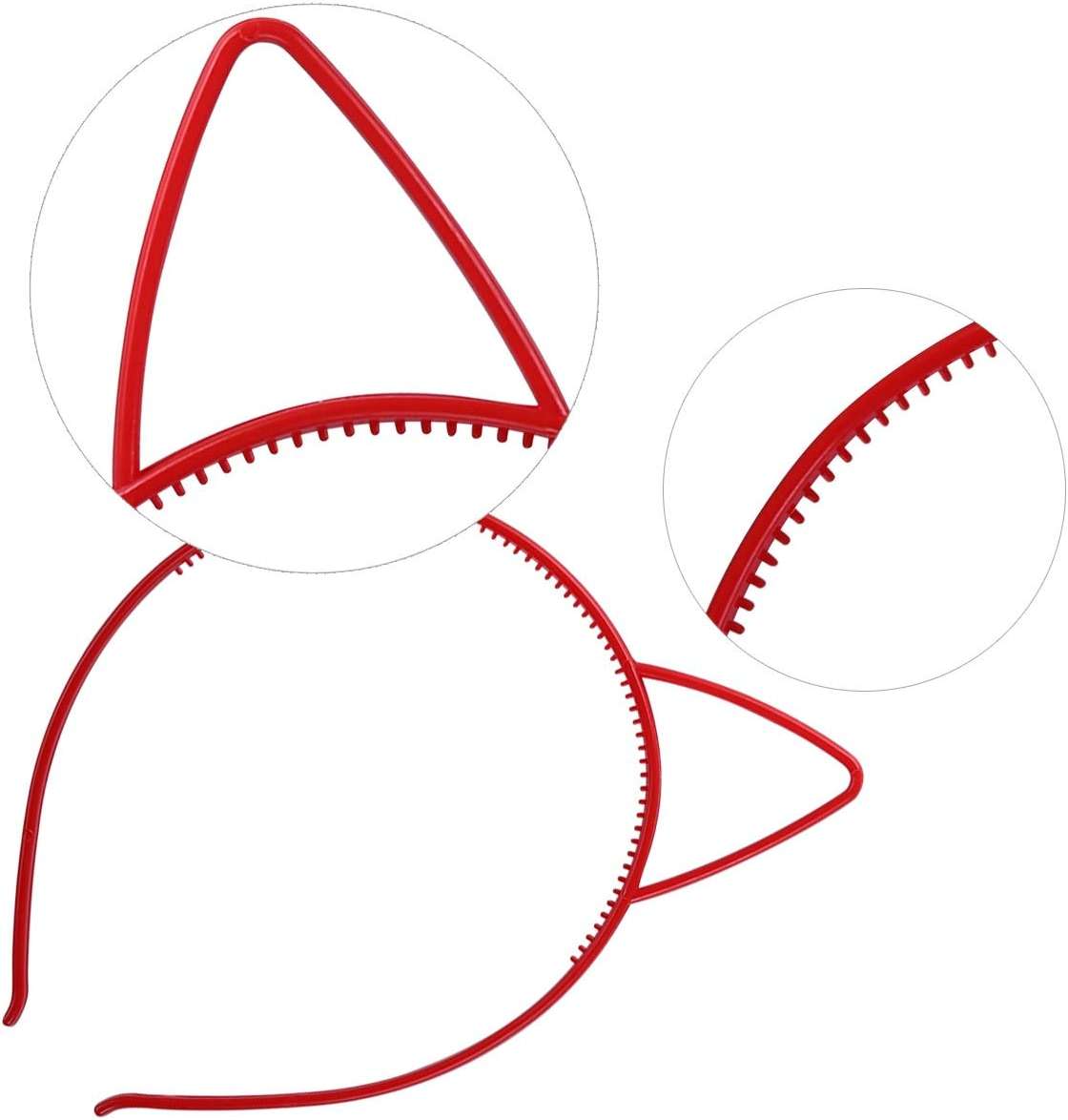 Tbestmax 24 Cat Ear Headbands Plastic Hairbands Hair Hoops Party Costume Daily Decorations Bunny Cat Bow Headwear Accessories for Women Daily Wearing and Party Decoration - Image 3