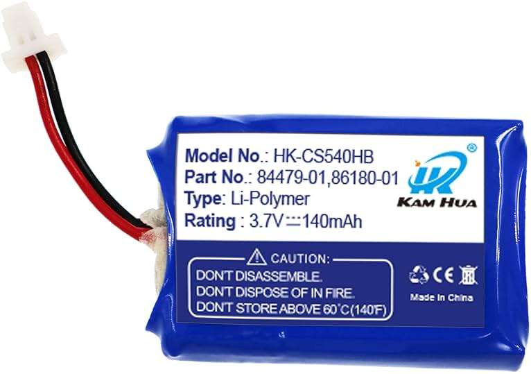 KH KAM HUA CS540, C054 Battery Replacement, 84479-01, 86180-01 Battery for Plantronics CS540, C054 Headset, - Image 2
