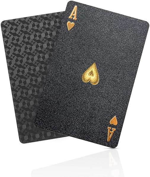 BIERDORF Diamond Waterproof Black Playing Cards, Poker Cards, HD, Deck of Cards (Black) - Image 1