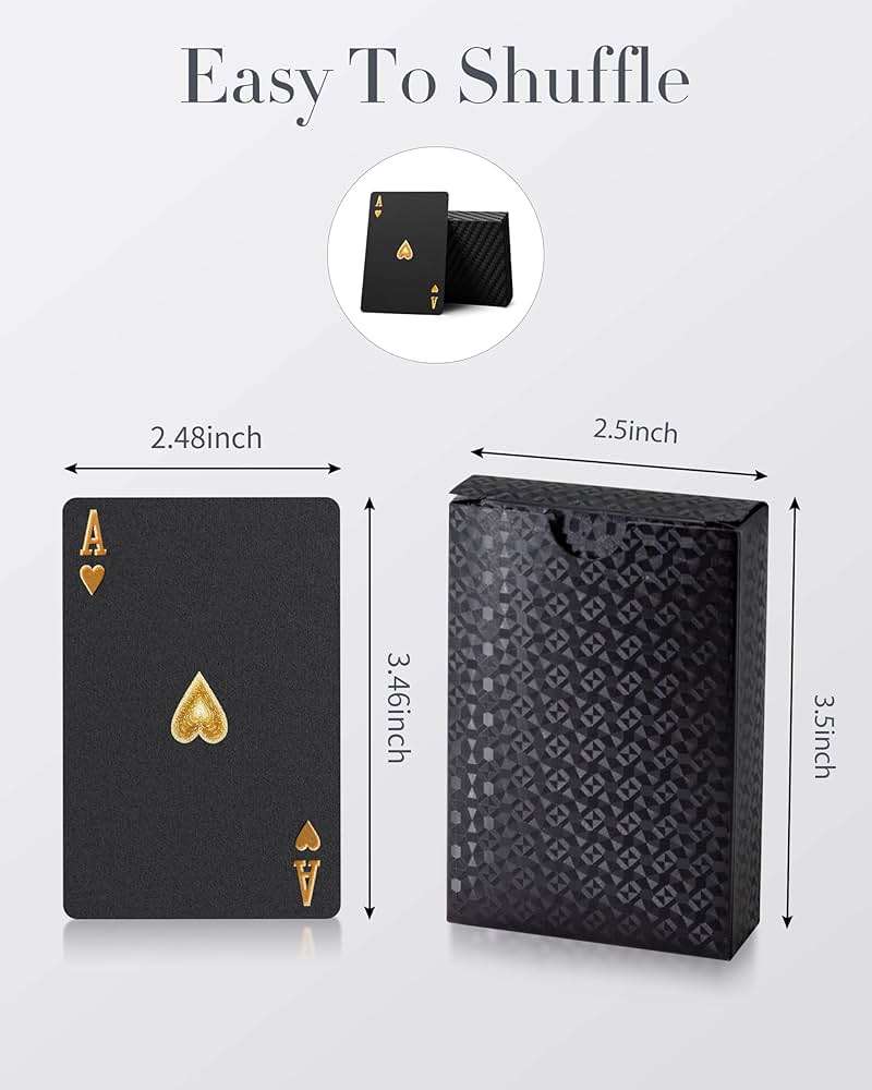 BIERDORF Diamond Waterproof Black Playing Cards, Poker Cards, HD, Deck of Cards (Black) - Image 3