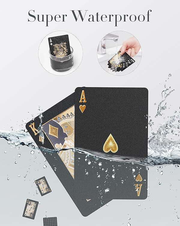 BIERDORF Diamond Waterproof Black Playing Cards, Poker Cards, HD, Deck of Cards (Black) - Image 5