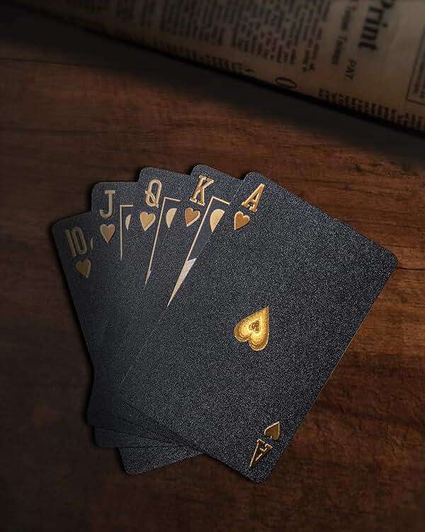 BIERDORF Diamond Waterproof Black Playing Cards, Poker Cards, HD, Deck of Cards (Black) - Image 8