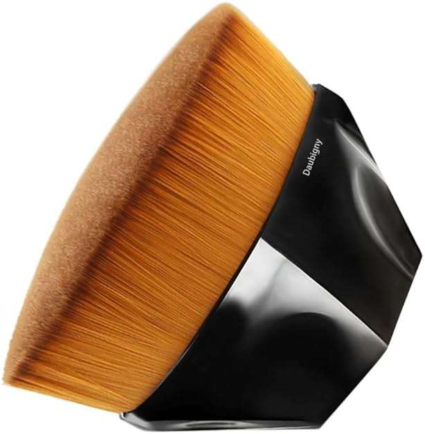 Foundation Makeup Brush Flat Top Kabuki Hexagon Face Blush Liquid Powder Foundation Brush for Blending Liquid, Cream or Flawless Powder Cosmetics with Bonus Protective Case (Black) - Image 1