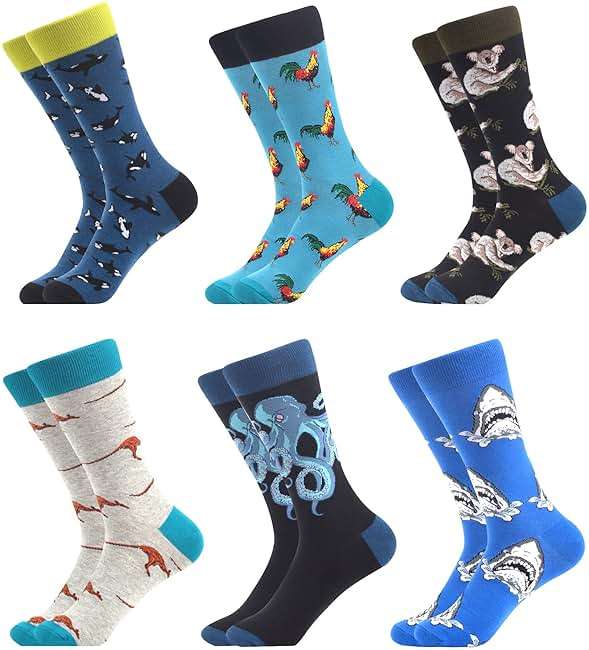 WeciBor Men's Funny Novelty Crew Socks, Cotton Dress Socks Gift for Dad Grandpa, Size 7-15 - Image 1