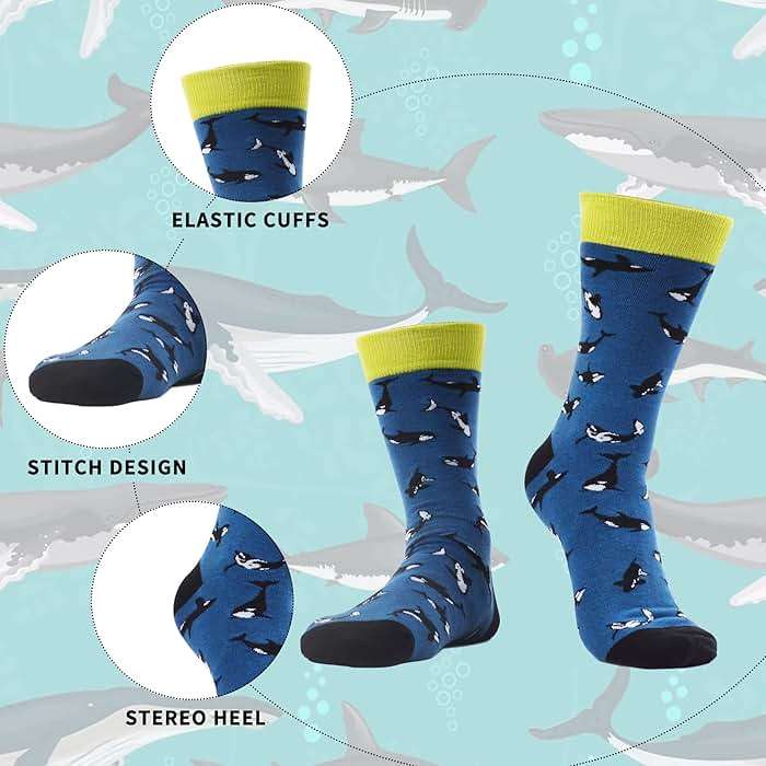 WeciBor Men's Funny Novelty Crew Socks, Cotton Dress Socks Gift for Dad Grandpa, Size 7-15 - Image 5