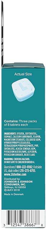 Listerine Ready! Tabs Chewable Tablets with Clean Mint Flavor, 24 Tablets (3 x 8 Tablet Blister Pack) - Image 5