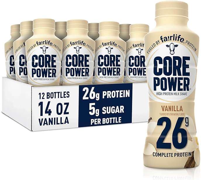 Core Power Protein Shake, Vanilla, 26g Bottle, 14oz, 12 Pack - Image 1