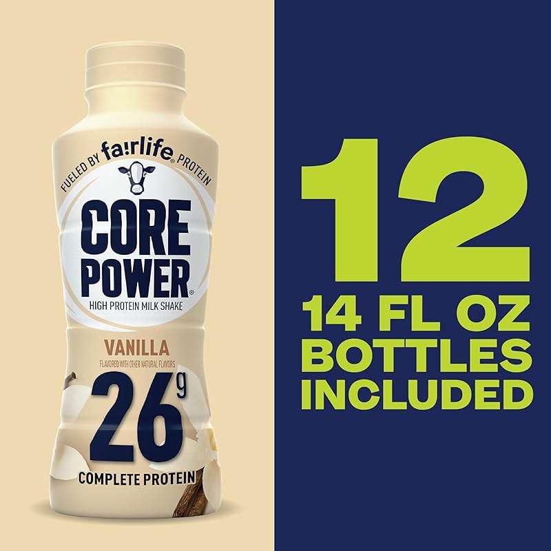 Core Power Protein Shake, Vanilla, 26g Bottle, 14oz, 12 Pack - Image 4