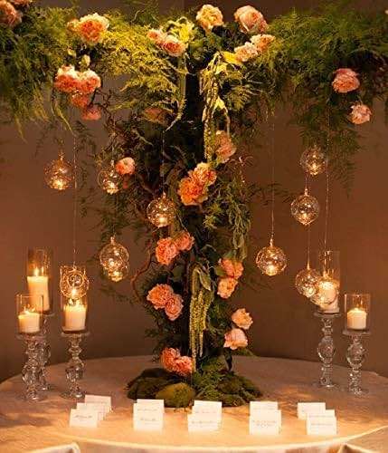 Sziqiqi Hanging Glass Globes Orbs Tea Light Candle Holders with Flameless LED Tealight for Wedding Ornaments, Wedding Birthday Christmas Party Centerpiece Accessory 2.36inch 30pcs +6 Extra - Image 4