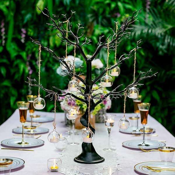 Sziqiqi Hanging Glass Globes Orbs Tea Light Candle Holders with Flameless LED Tealight for Wedding Ornaments, Wedding Birthday Christmas Party Centerpiece Accessory 2.36inch 30pcs +6 Extra - Image 6