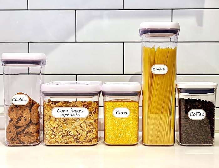 Waterproof Kitchen Labels for OXO POP Food Storage Containers and Home Organization, Pack of 64 - Image 5