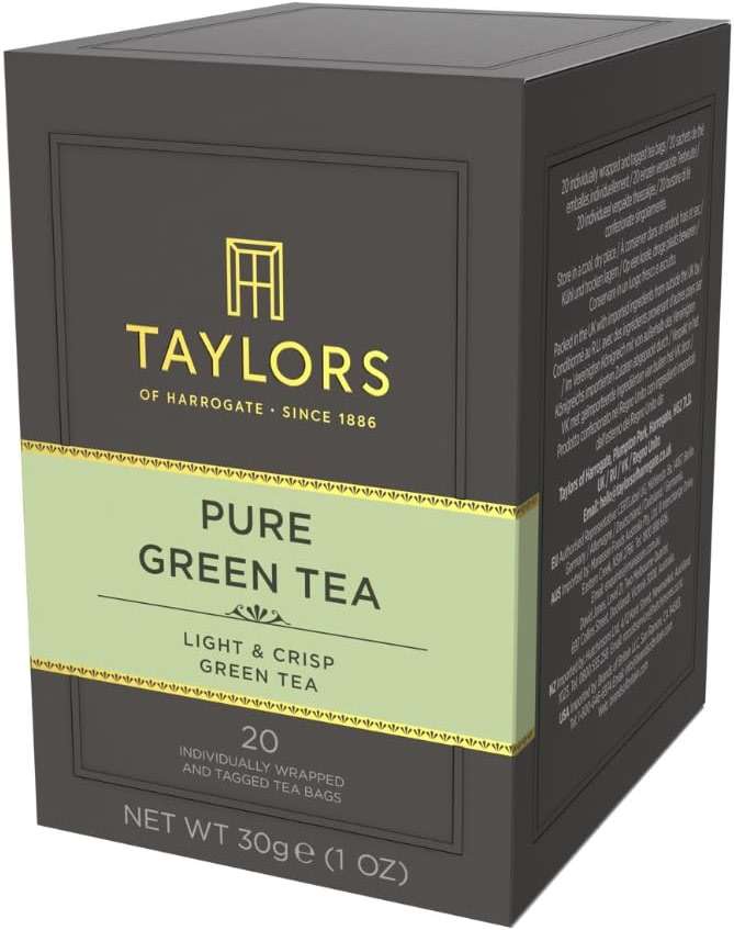 Taylors of Harrogate Pure Green Tea, Individually Wrapped Bags, 20 Count (Pack of 1), Delicate, Mellow and Crisp, Caffeinated, Enjoy Hot or Iced, 20 Teabags - Image 2
