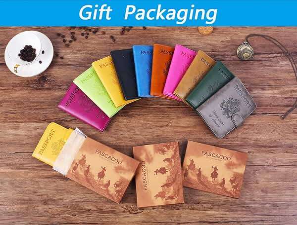 Passport Holder Cover Wallet RFID Blocking Leather Card Case Travel Accessories for Women Men (Pink) - Image 9