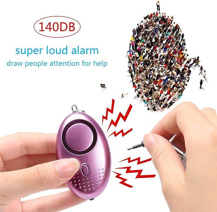 Personal Alarm for Women, 5 Pack 140DB Emergency Self-Defense Security Alarm Keychain with LED Light for Women Kids and Elders (Black, Blue, Purple, Rose Gold, Light Green) - Image 2
