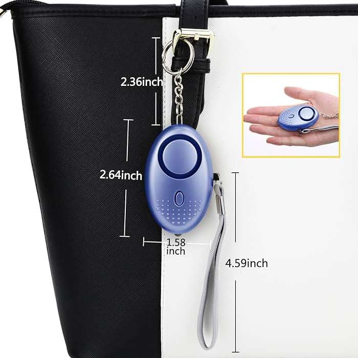 Personal Alarm for Women, 5 Pack 140DB Emergency Self-Defense Security Alarm Keychain with LED Light for Women Kids and Elders (Black, Blue, Purple, Rose Gold, Light Green) - Image 7