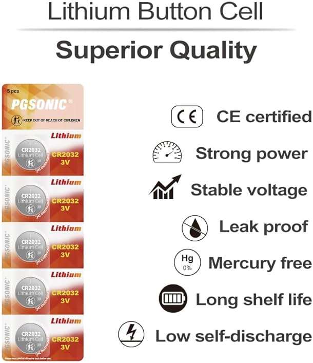 40 Pack CR2032 Batteries, 3V Lithium Coin Battery for Small Electronic Devices, 5 Year Shelf Life - Image 2