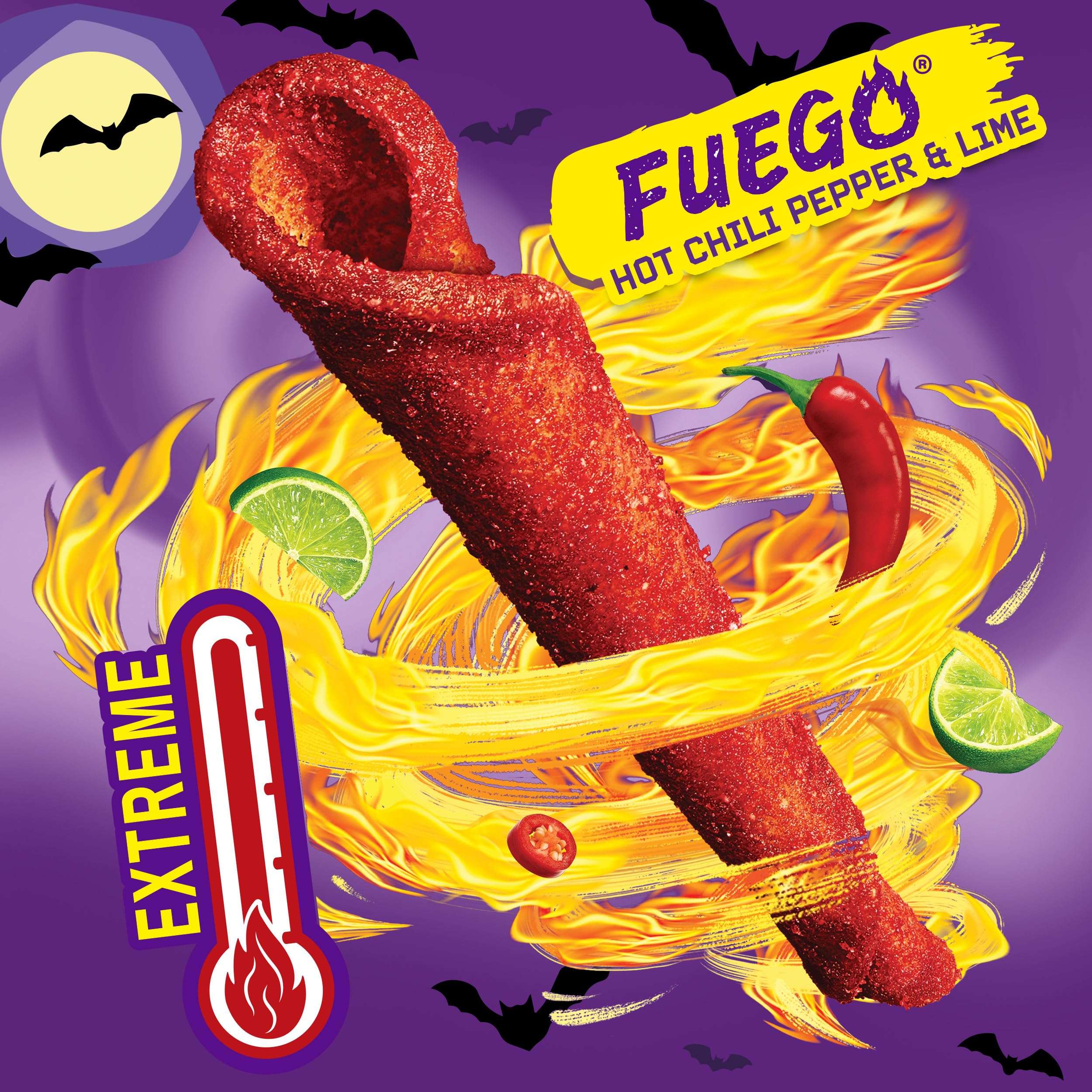 Takis Fuego Mini 25 pc / 1.23 oz Bite Size Multipack, Hot Chili Pepper & Lime Flavored Extreme Spicy Rolled Tortilla Chips - Image 4