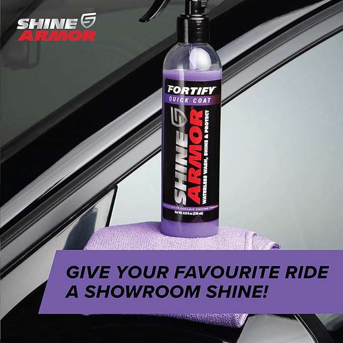 Car Wax Spray and Ceramic Coating for Cars - 3 in 1 Waterless Car Wash and Detailing - Quick Effect Coating Agent for Car - High Gloss Car Coating Spray, Shiny Car Stuff by Shine Armor - 8FlOz - Image 8