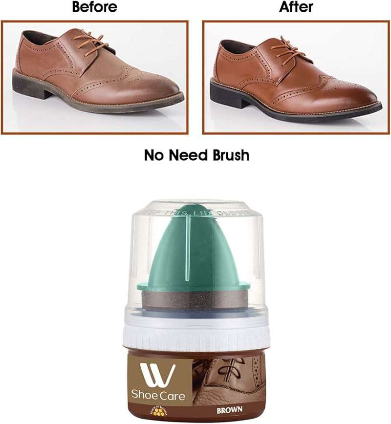 WBM Shoe Cream Polish, Professional Leather Polish for Shoes, Furniture & Jackets | Brown Shoe Cleaner - 50 ml - Image 4