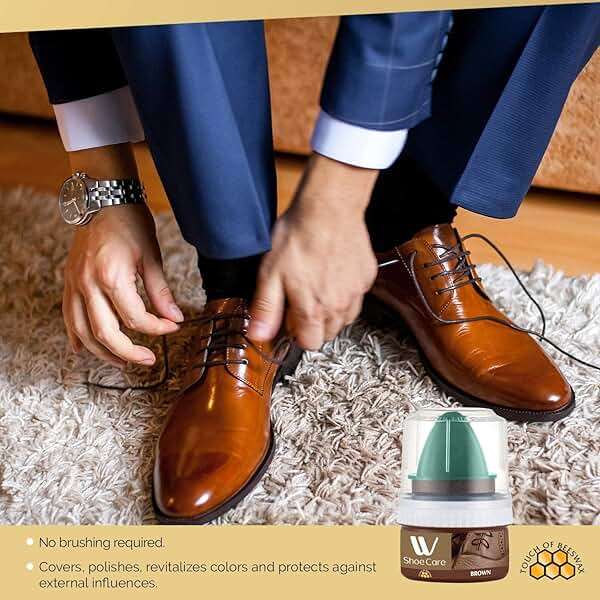 WBM Shoe Cream Polish, Professional Leather Polish for Shoes, Furniture & Jackets | Brown Shoe Cleaner - 50 ml - Image 8