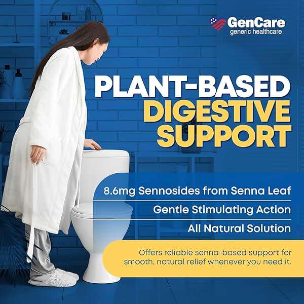 GenCare Senna Laxative 600 Tablets Senna 8.6mg Tablets with Natural Sennosides | Laxatives for Constipation, Bloating, Gas & Irregularity Relief. Safe & Effective | Generic for Senokot - Image 3