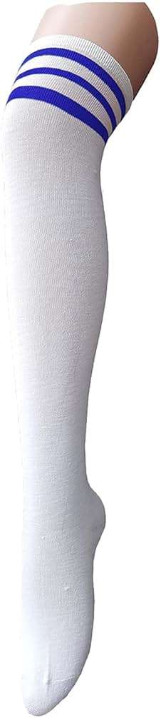 Zando Womens Stripes Thigh High Socks Thigh Highs Casual Knee High Stockings - Image 1