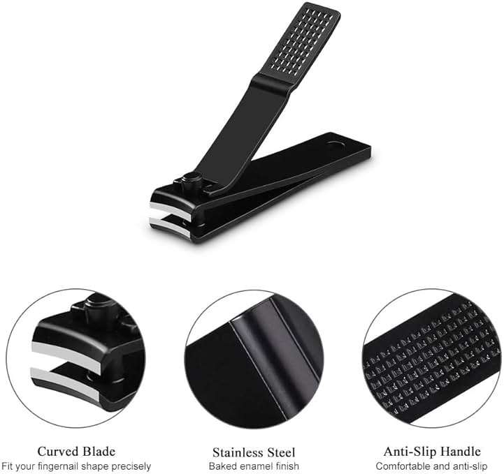 HAWATOUR Nail Clippers Set, Ultra Sharp Sturdy Fingernail and Toenail Clipper Cutters with Visibly Tin Case, Black - Image 5