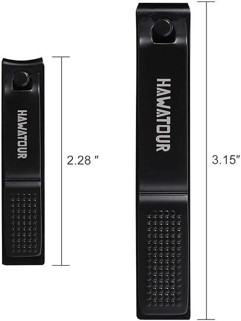 HAWATOUR Nail Clippers Set, Ultra Sharp Sturdy Fingernail and Toenail Clipper Cutters with Visibly Tin Case, Black - Image 6