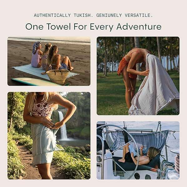 WETCAT Turkish Beach Towel Oversized (38"x71") 100% Turkish Cotton, Made in Turkey - Sand Free, Extra Large, Ultra Soft, Quick Drying, Compact & Lightweight for Travel - Aqua - Image 7