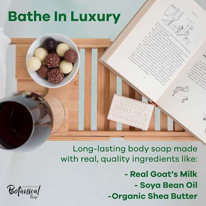 Australian Botanical Soap 6.6 OZ, Pack of 8, Goat Milk Soap Bars with Soya Bean Oil, Enriched with Organic Shea Butter, Suitable for All Skin Types, Packaging May Vary - Image 2