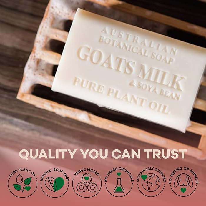 Australian Botanical Soap 6.6 OZ, Pack of 8, Goat Milk Soap Bars with Soya Bean Oil, Enriched with Organic Shea Butter, Suitable for All Skin Types, Packaging May Vary - Image 8