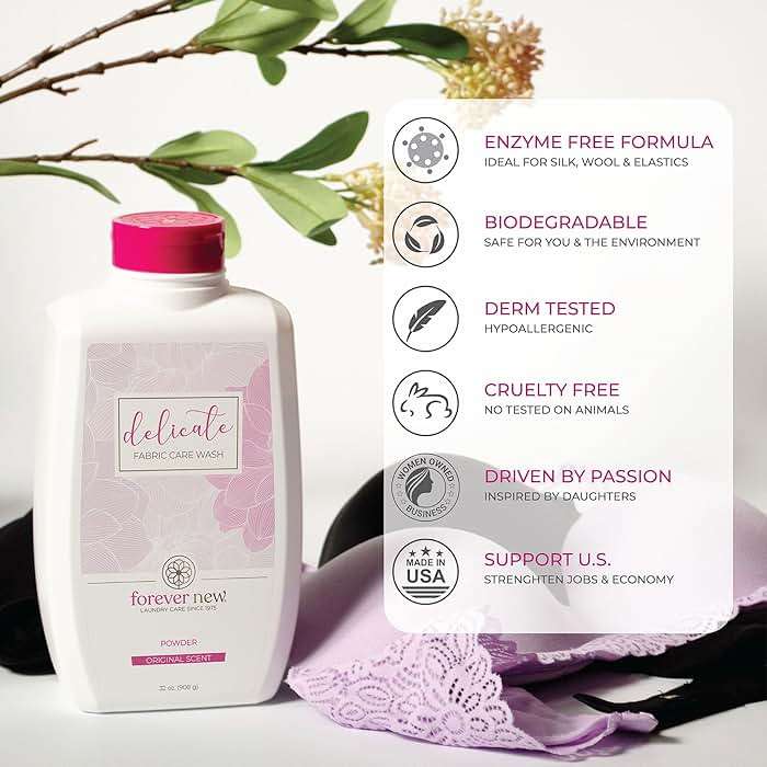 FOREVER NEW Delicate Hypoallergenic Laundry Detergent Powder - 6-8 Large Loads - Gentle washing detergent for Silk, Cashmere, Bra, Undergarments, Cotton, Wool, etc. - Unscented - 4oz - Image 5