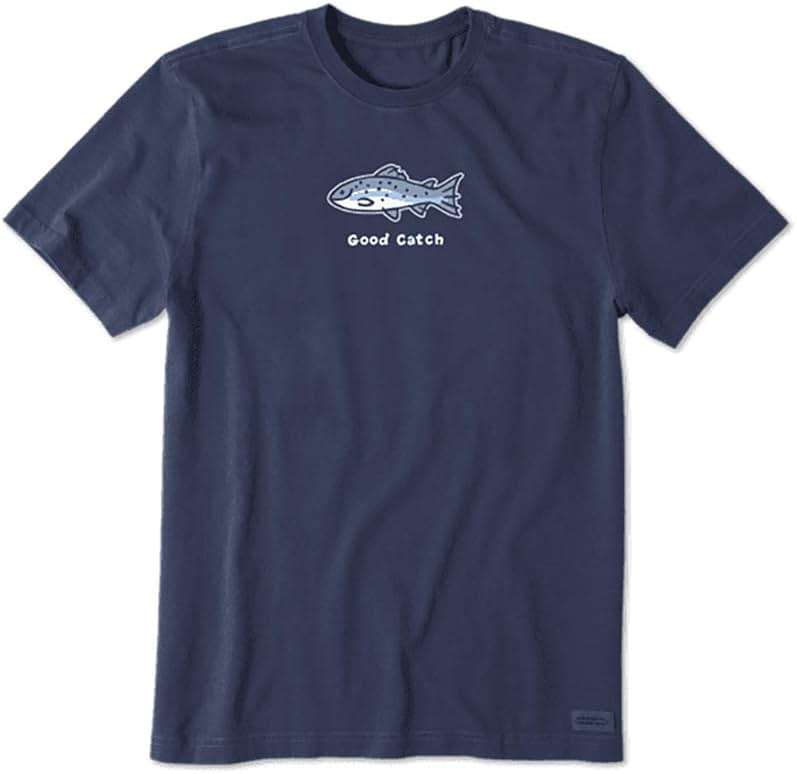 Life is Good Men's Crusher Tee Shirt, Short Sleeve Cotton Graphic T-Shirts, Good Catch Fish - Image 2
