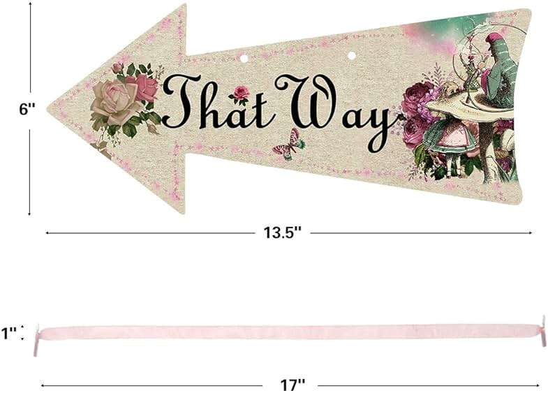 Truly Alice Arrow Hanging Signs Cutouts for Tea Party Decoration 10 Pcs - Image 3