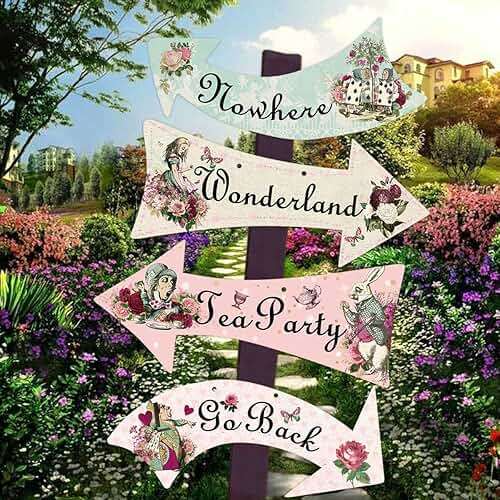 Truly Alice Arrow Hanging Signs Cutouts for Tea Party Decoration 10 Pcs - Image 5