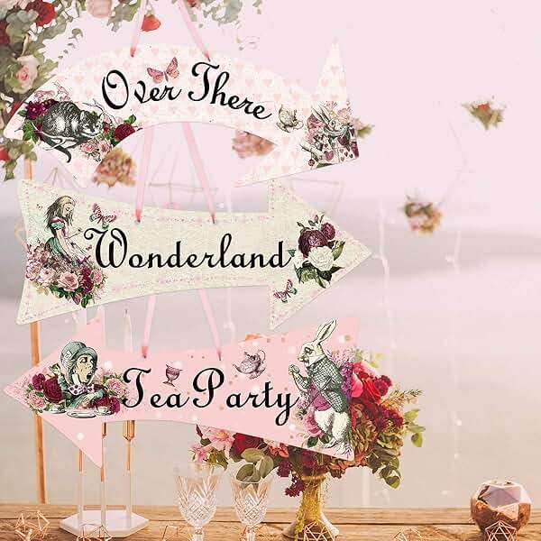 Truly Alice Arrow Hanging Signs Cutouts for Tea Party Decoration 10 Pcs - Image 7