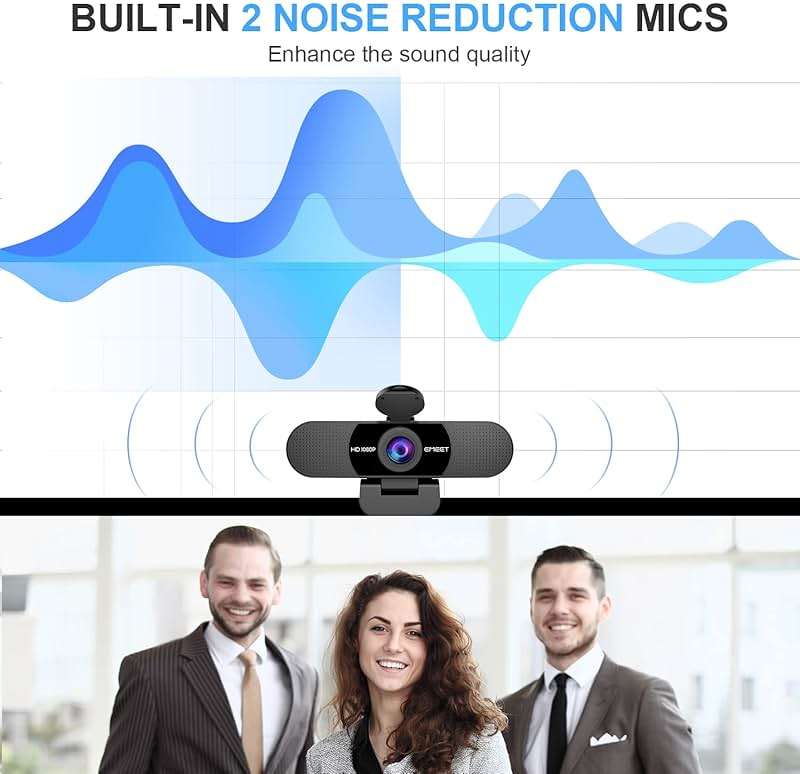 EMEET 1080P Webcam with Microphone, C960 Web Camera, 2 Mics Streaming Webcam, 90°FOV Computer Camera, Plug and Play USB Web Cam for Online Calling/Conferencing, Zoom/Teams/Facetime/YouTube, Laptop/PC - Image 3